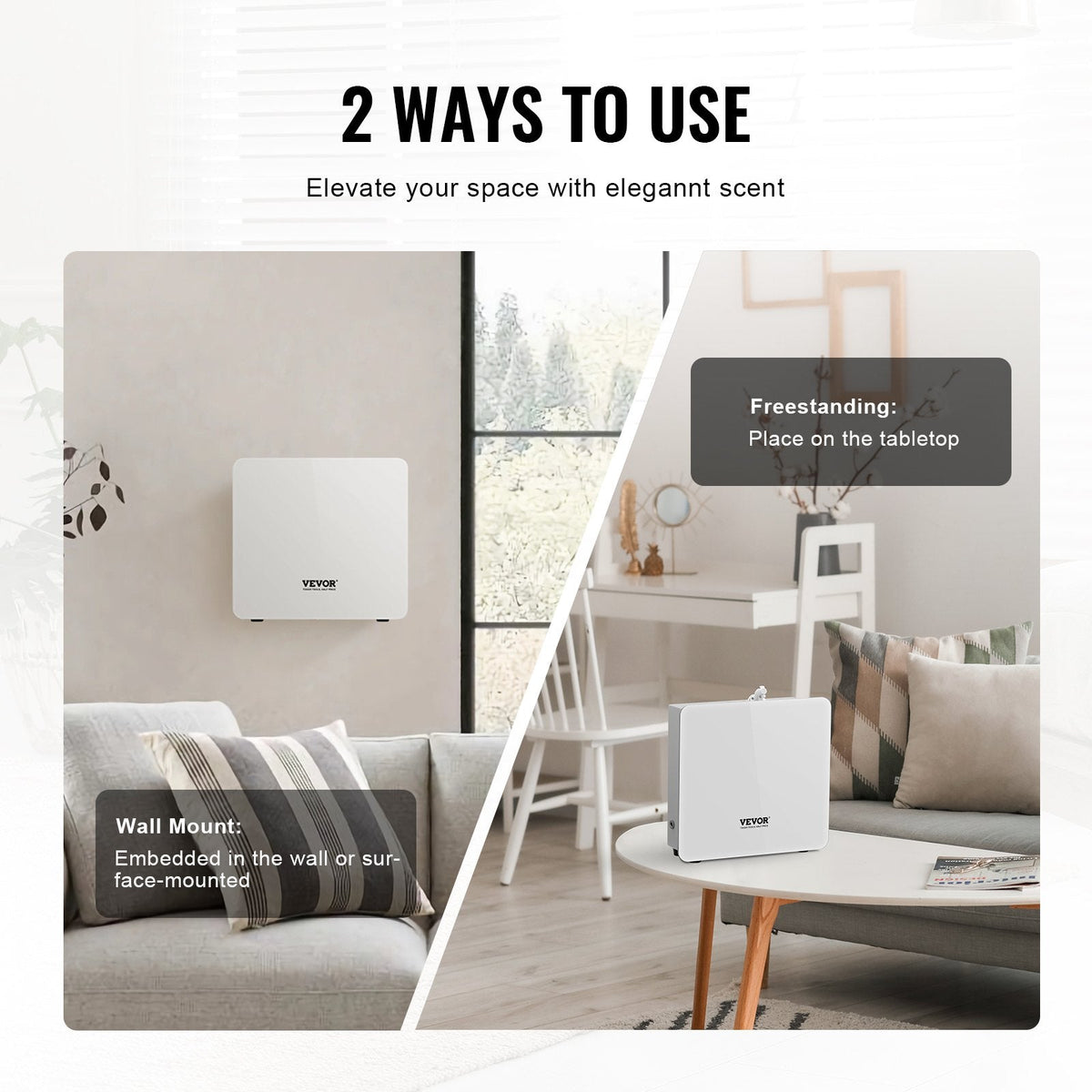 VEVOR Scent Air Machine for Home 480ML Cold Air Diffuser 2500sq.ft