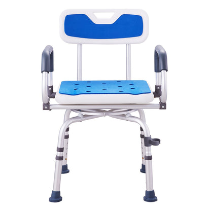 VEVOR Swivel Shower Chair 360 Degree, Adjustable Shower Seat with