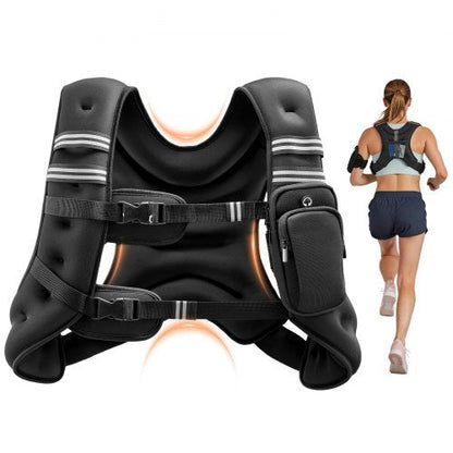 VEVOR Weighted Vest, 16 lbs Weight Vest with Reflective Stripe,
