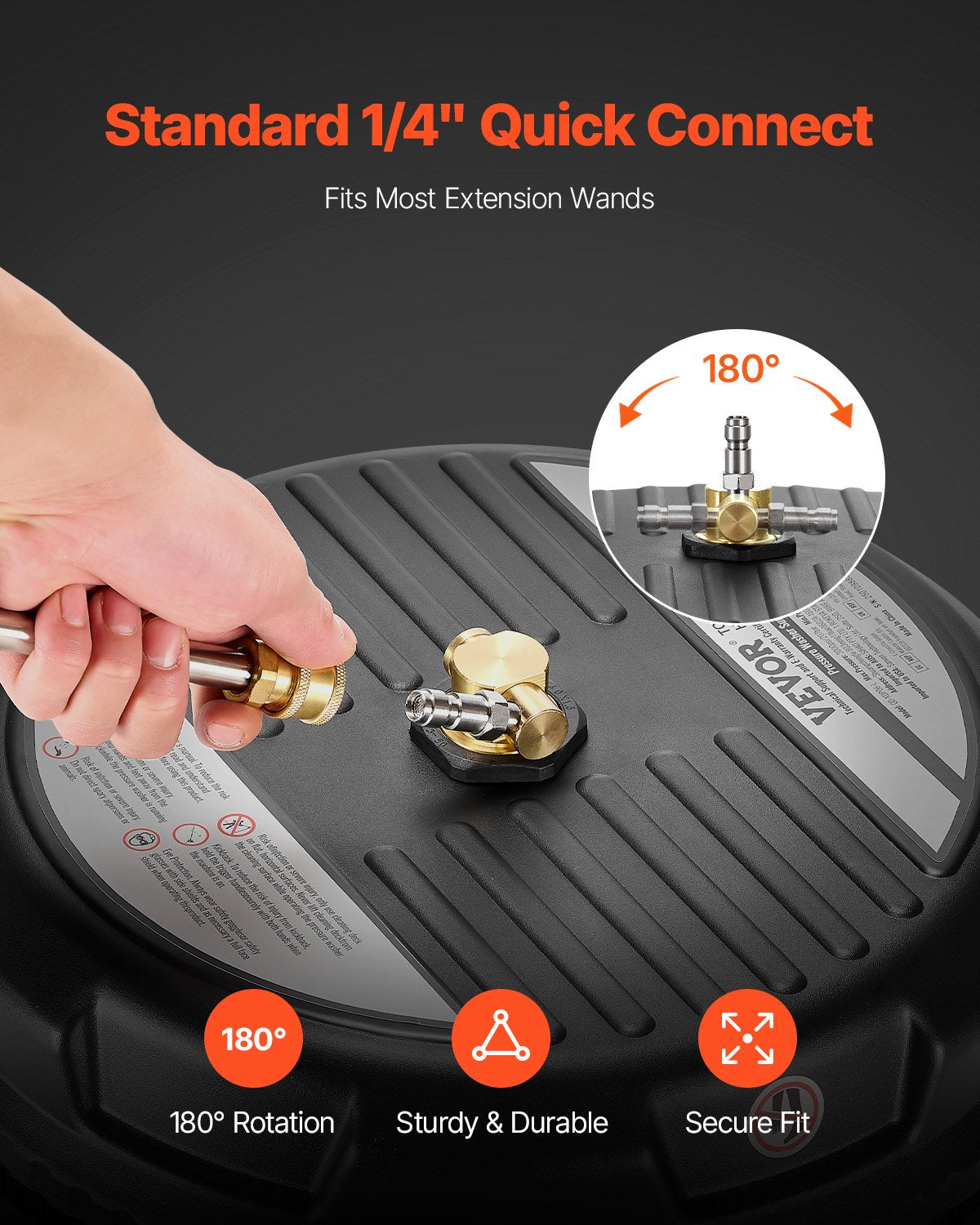 VEVOR 15" Pressure Washer Surface Cleaner, Plastic Pressure Washer