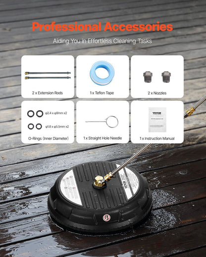 VEVOR 15" Pressure Washer Surface Cleaner, Plastic Pressure Washer