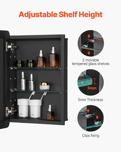 VEVOR Medicine Cabinet, 16 x 24 inch, Medicine Cabinet for Bathroom