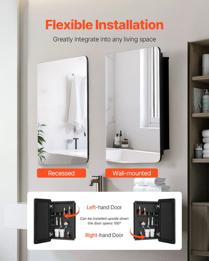 VEVOR Medicine Cabinet, 16 x 24 inch, Medicine Cabinet for Bathroom