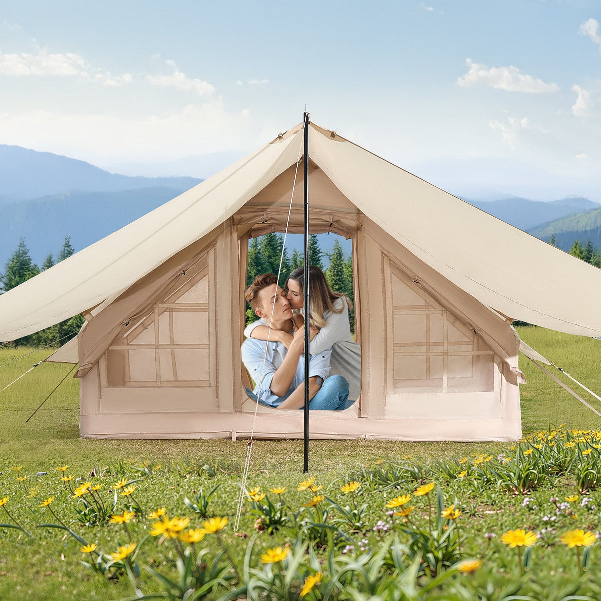 VEVOR Inflatable Tents for Camping, 3-5 Person Easy Setup Blow up Tent