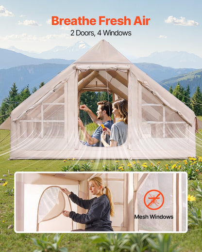 VEVOR Inflatable Tents for Camping, 5-8 Person Easy Setup Blow up Tent