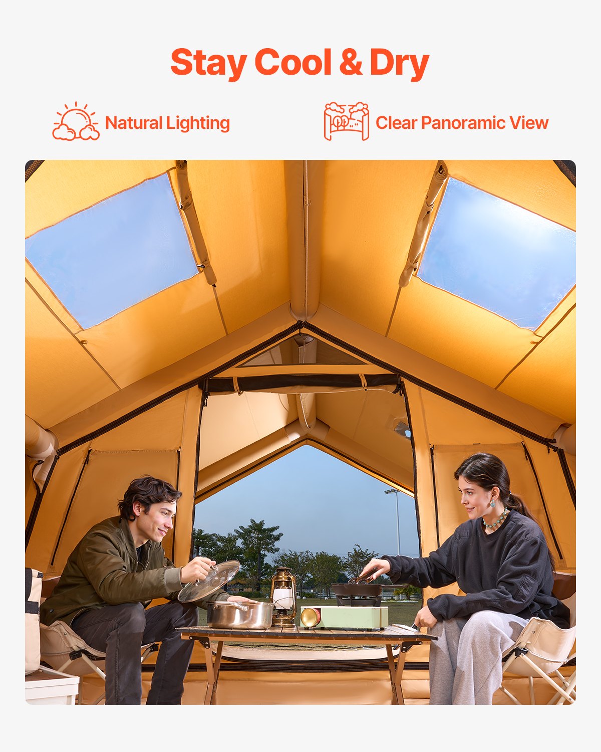 VEVOR Inflatable Tents for Camping, 8-12 Person Easy Setup Blow up