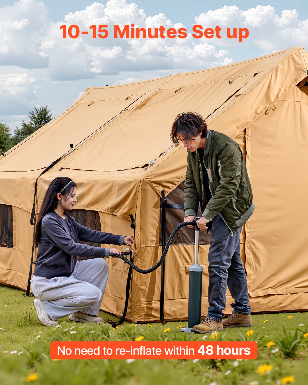 VEVOR Inflatable Tents for Camping, 8-12 Person Easy Setup Blow up