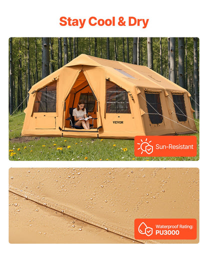 VEVOR Inflatable Tents for Camping, 8-12 Person Easy Setup Blow up