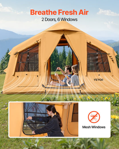 VEVOR Inflatable Tents for Camping, 8-12 Person Easy Setup Blow up