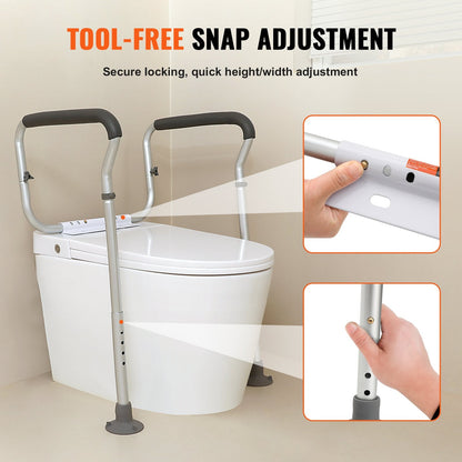 VEVOR Toilet Safety Rail, Bathroom Toilet Seat Frame, Adjustable Width