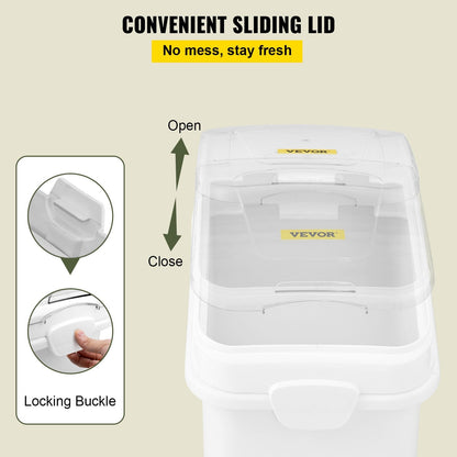 VEVOR 21 Gallon Ingredient Bin with Scoop 400 Cup Ingredient Bin with