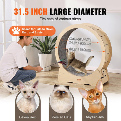 VEVOR Cat Exercise Wheel, Large Cat Treadmill Wheel for Indoor Cats,