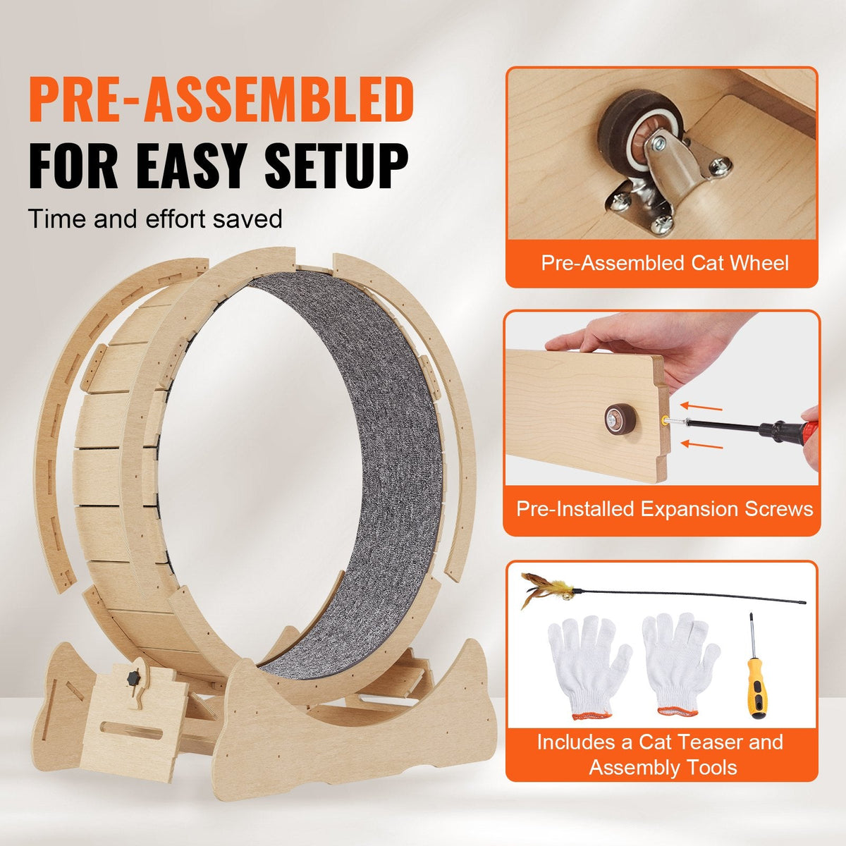 VEVOR Cat Exercise Wheel, Large Cat Treadmill Wheel for Indoor Cats,