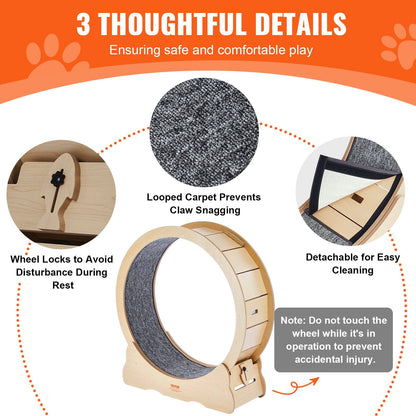 VEVOR Cat Exercise Wheel, Large Cat Treadmill Wheel for Indoor Cats,