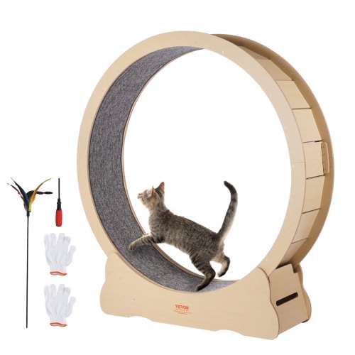 VEVOR Wooden Cat Exercise Wheel, 52" Large Cat Treadmill Wheel for