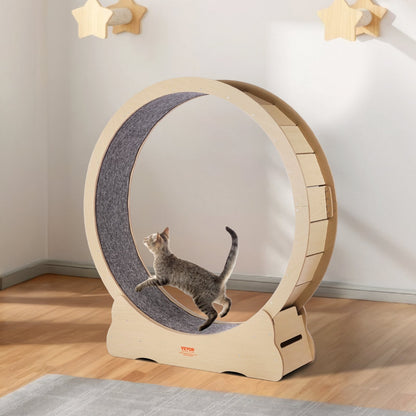 VEVOR Wooden Cat Exercise Wheel, 52" Large Cat Treadmill Wheel for