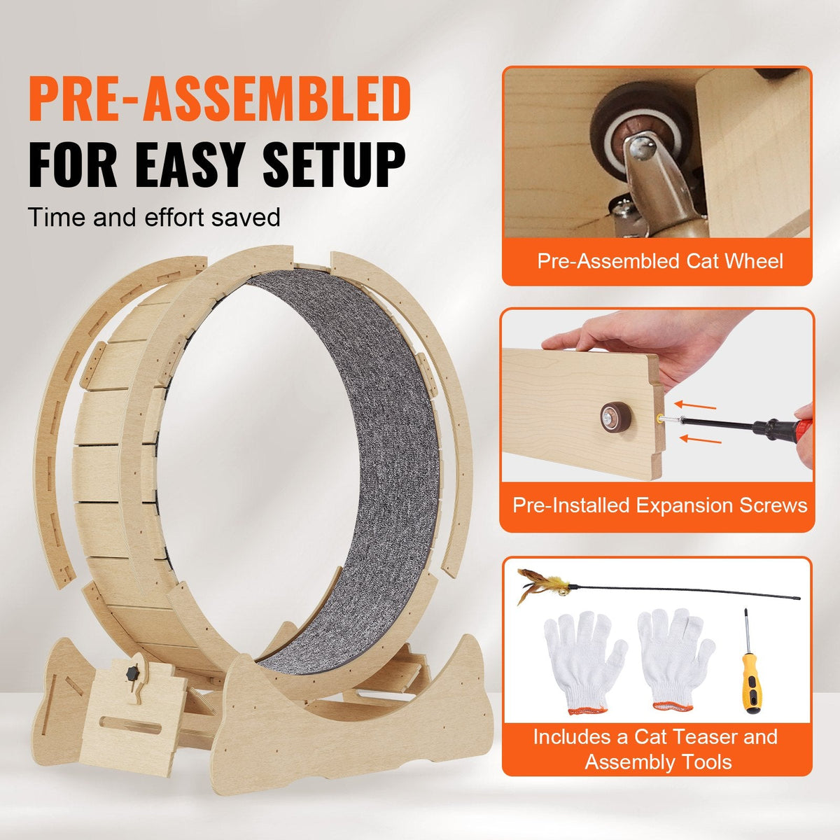 VEVOR Cat Exercise Wheel, Large Cat Treadmill Wheel for Indoor Cats,