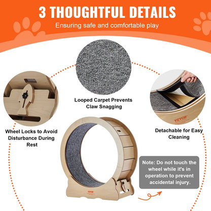 VEVOR Cat Exercise Wheel, Large Cat Treadmill Wheel for Indoor Cats,