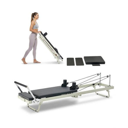 VEVOR sammenklappelig Pilates Reformer, Pilates træningsmaskine til hjemmetræning