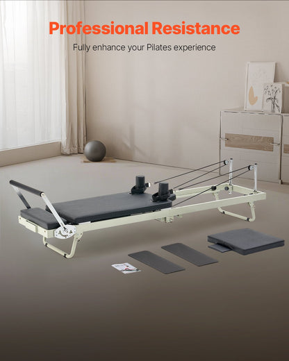 VEVOR sammenklappelig Pilates Reformer, Pilates træningsmaskine til hjemmetræning