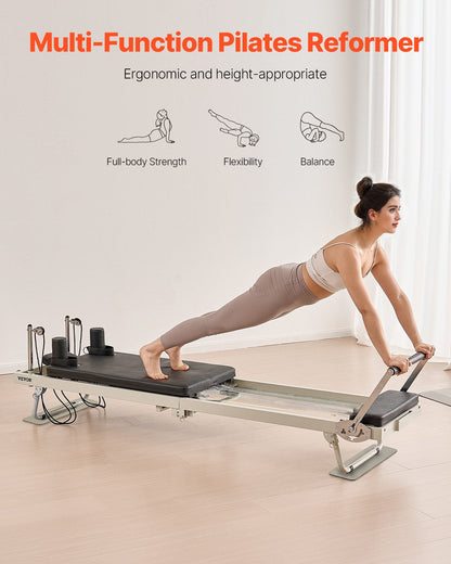 VEVOR sammenklappelig Pilates Reformer, Pilates træningsmaskine til hjemmetræning