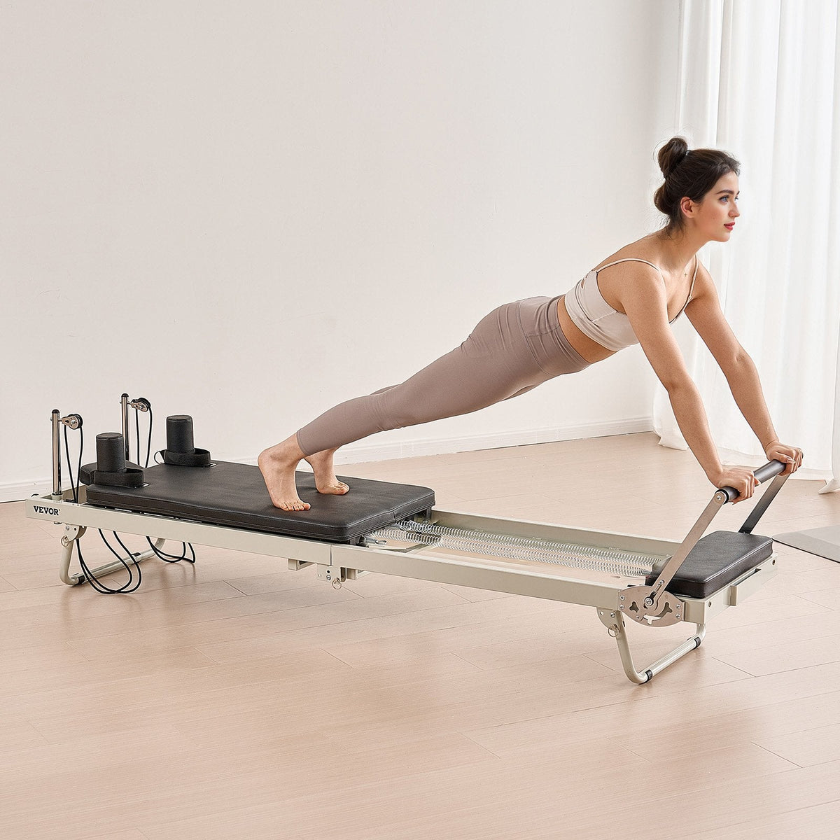 VEVOR sammenklappelig Pilates Reformer, Pilates træningsmaskine til hjemmetræning