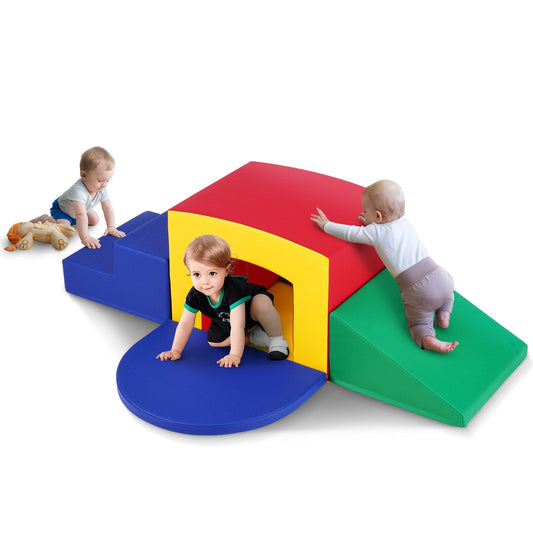 VEVOR Toddler Climbing Toys Indoor, 5 Piece Climb, Crawl and Tunnel