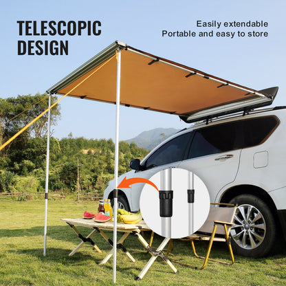 VEVOR Car Side Awning, Large 4.6'x6.6' Shade Coverage Vehicle Awning,