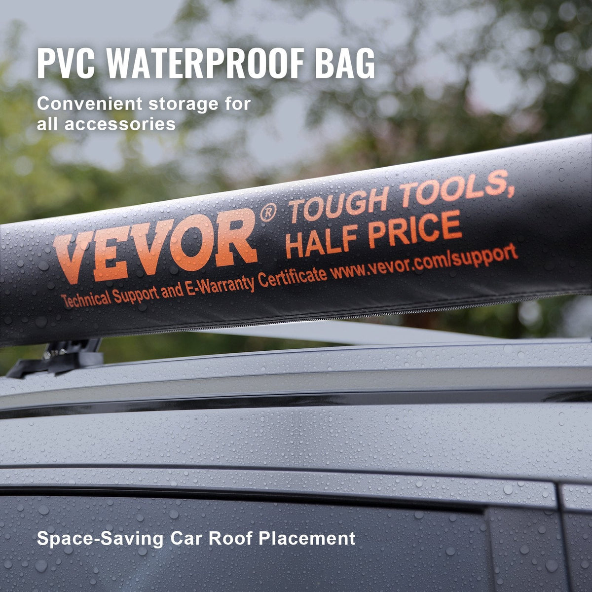 VEVOR Car Side Awning, Large 4.6'x6.6' Shade Coverage Vehicle Awning,