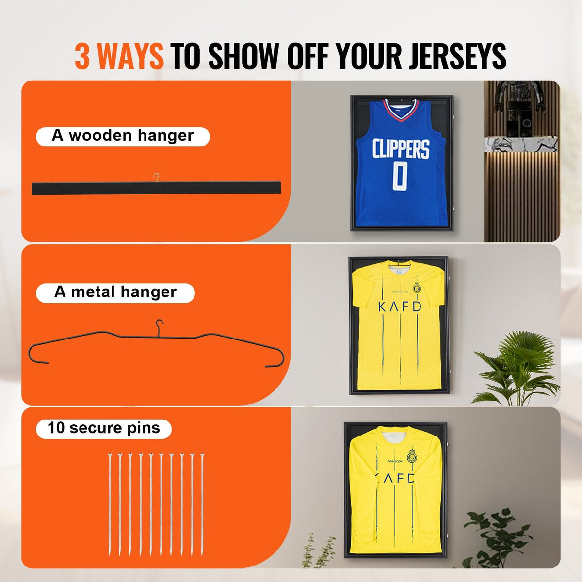 VEVOR Jersey Display Frame Case, 590 x 790 x 40 mm (23.3 x 31.2 x 1.5
