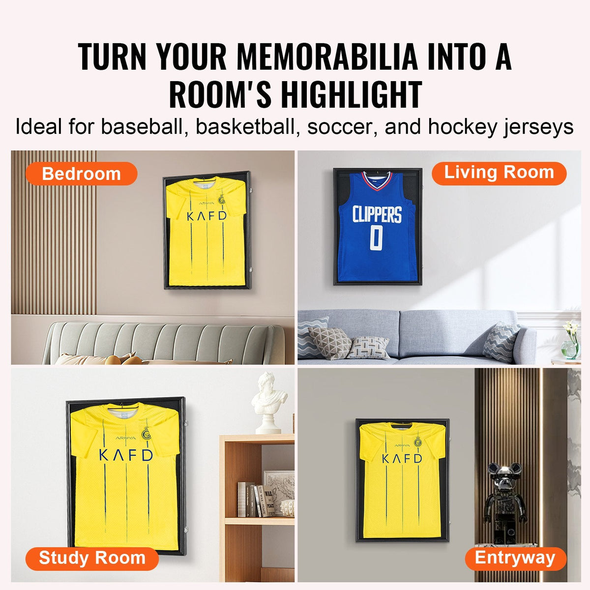 VEVOR Jersey Display Frame Case, 590 x 790 x 40 mm (23.3 x 31.2 x 1.5