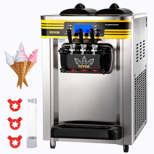 VEVOR Commercial Ice Cream Maker, 22-30L/H Yield, Countertop Soft