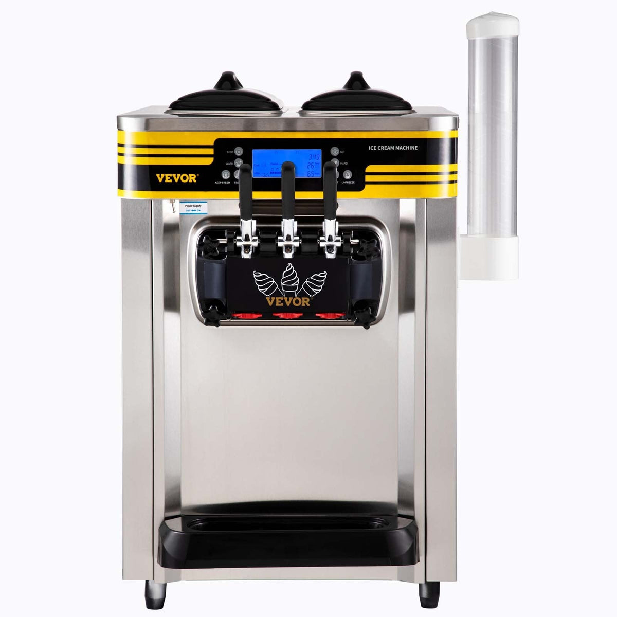 VEVOR Commercial Ice Cream Maker, 22-30L/H Yield, Countertop Soft