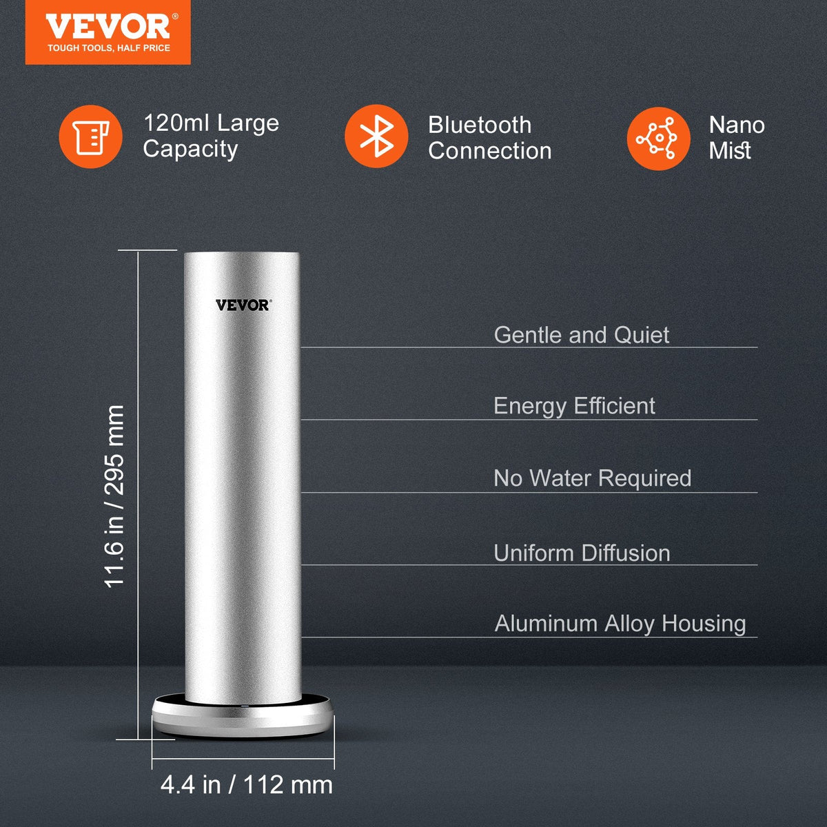 VEVOR Scent Air Machine for Home, 120ml Bluetooth Smart Cold Air