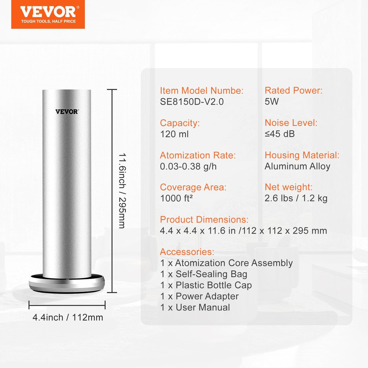 VEVOR Scent Air Machine for Home, 120ml Bluetooth Smart Cold Air