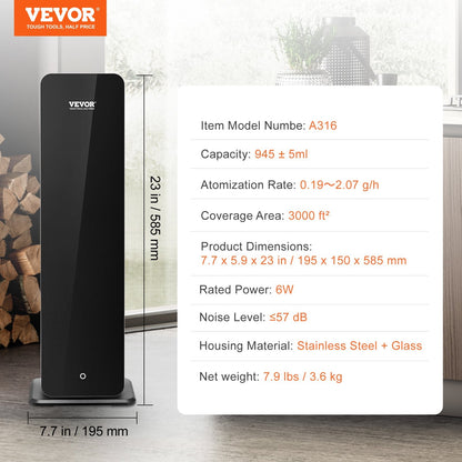 VEVOR Scent Air Machine for Home, 950ml Bluetooth Smart Cold Air
