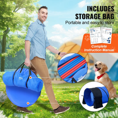 VEVOR Dog Agility Training Equipment, 7 PCS Set w/ Adjustable High