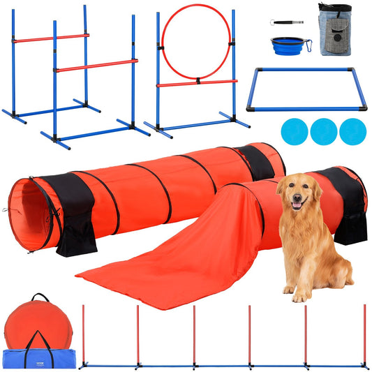 VEVOR Dog Agility Training Equipment, 7 PCS Set Upgrade w/ Adjustable