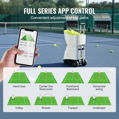 VEVOR Tennis Ball Machine, Automatic Portable Tennis Ball Launcher,