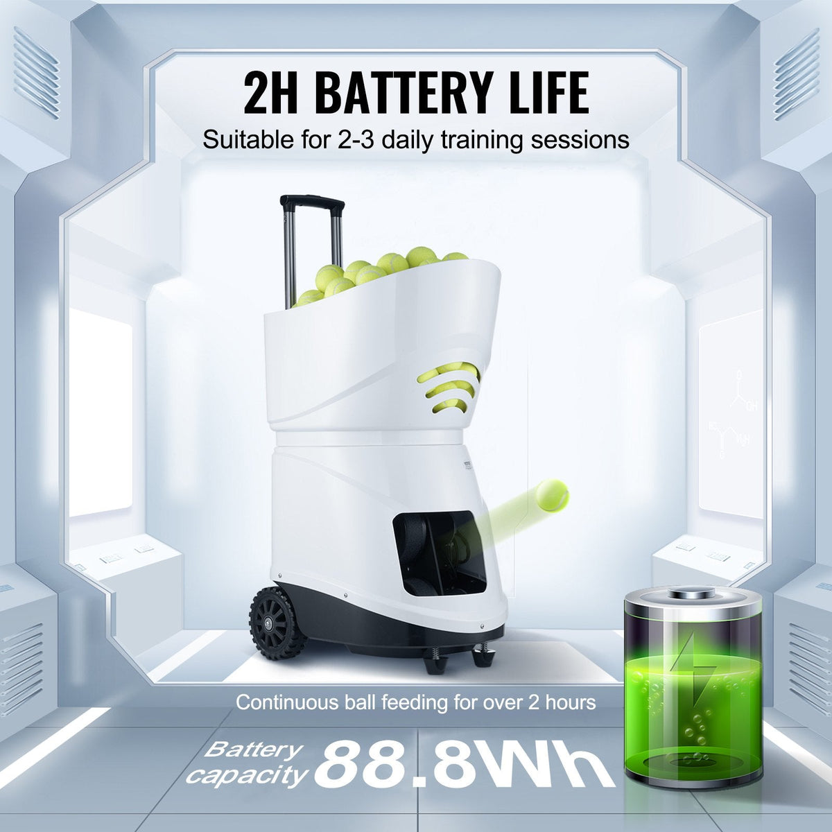 VEVOR Tennis Ball Machine, Automatic Portable Tennis Ball Launcher,