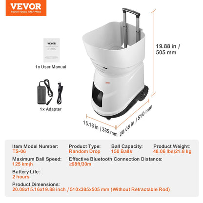 VEVOR Tennis Ball Machine, Automatic Portable Tennis Ball Launcher,