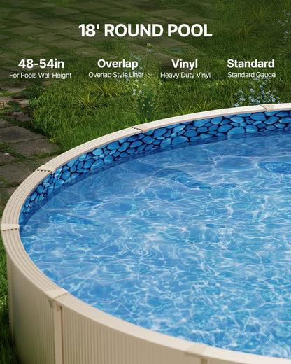 VEVOR 18-ft Round Above Ground Pool Liner, Overlap Pool Liners,