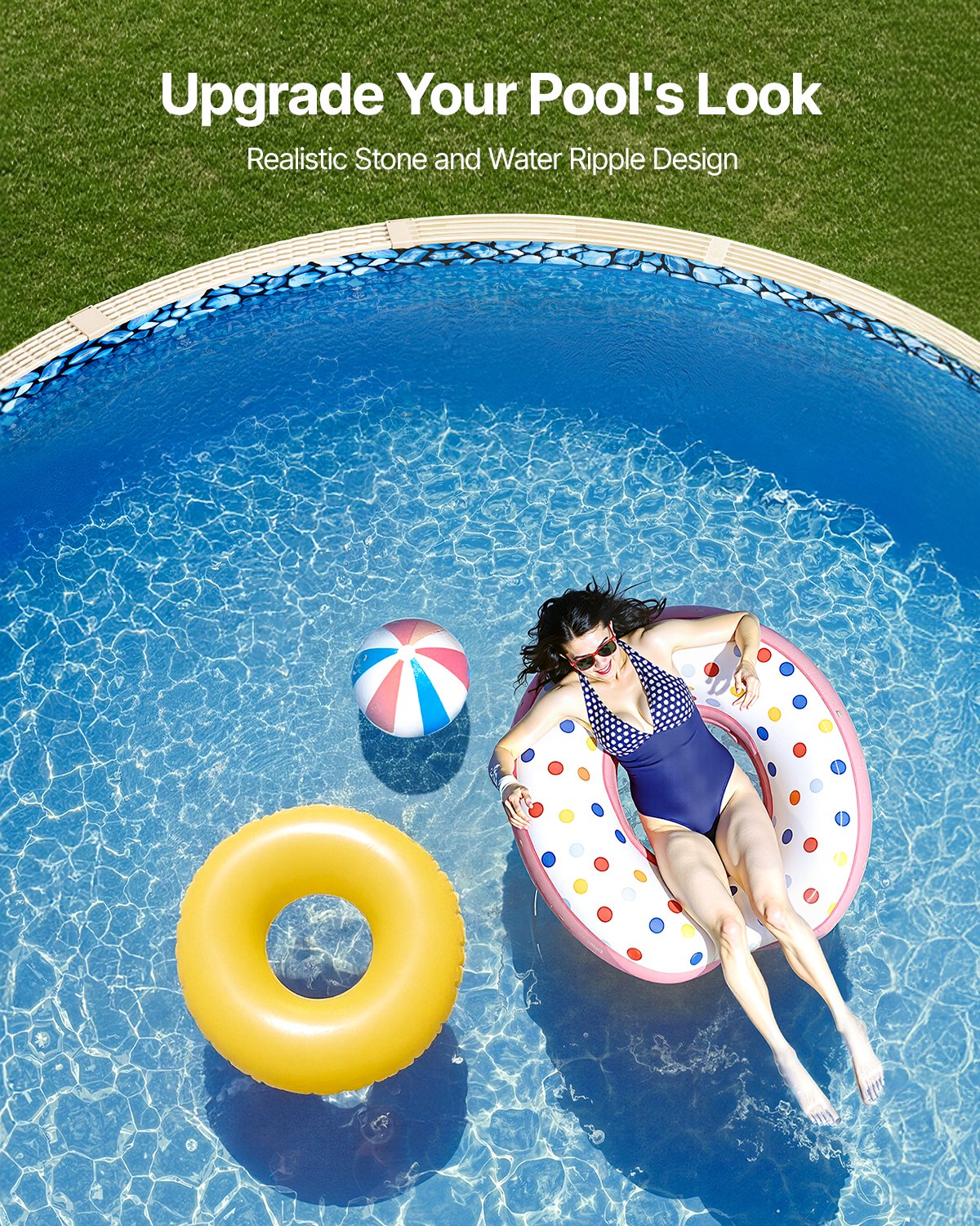 VEVOR 18-ft Round Above Ground Pool Liner, Overlap Pool Liners,