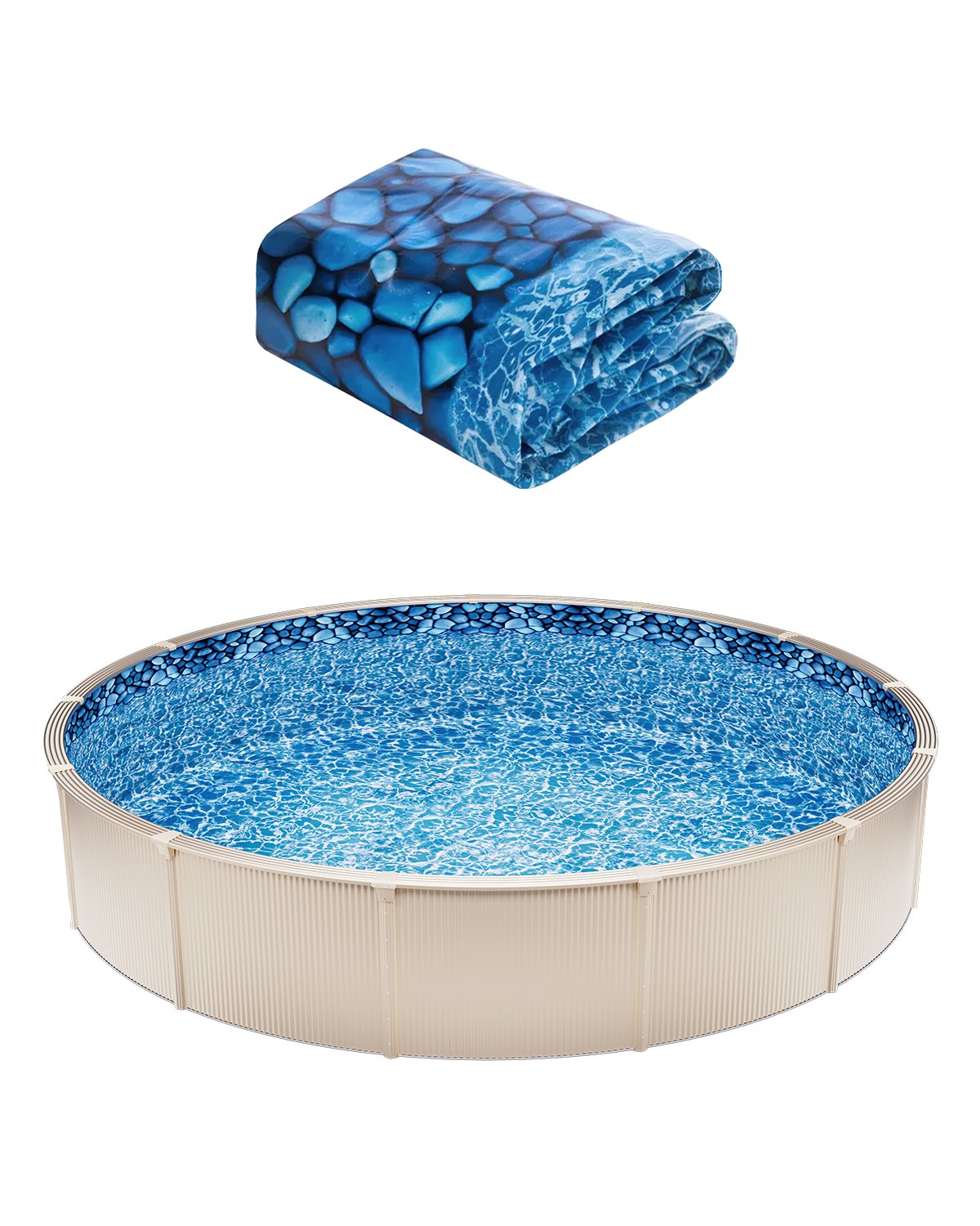 VEVOR 18-ft Round Above Ground Pool Liner, Overlap Pool Liners,