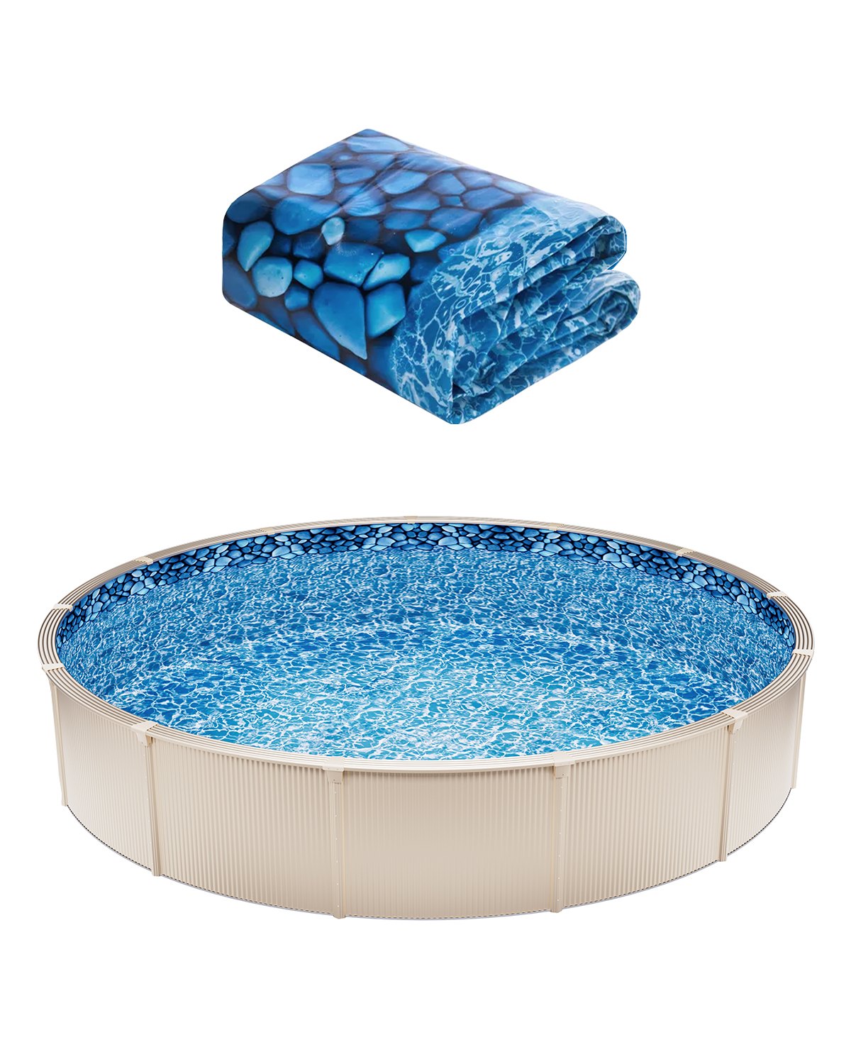 VEVOR 21-ft Round Above Ground Pool Liner, Unibead Pool Liners,
