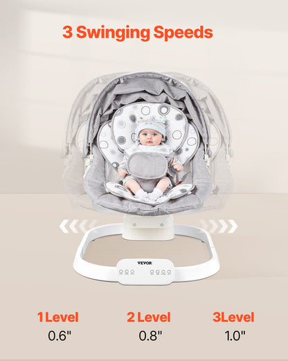 VEVOR Baby Swing, Baby Rocker for Infant with 3 Speeds & 3 Seat