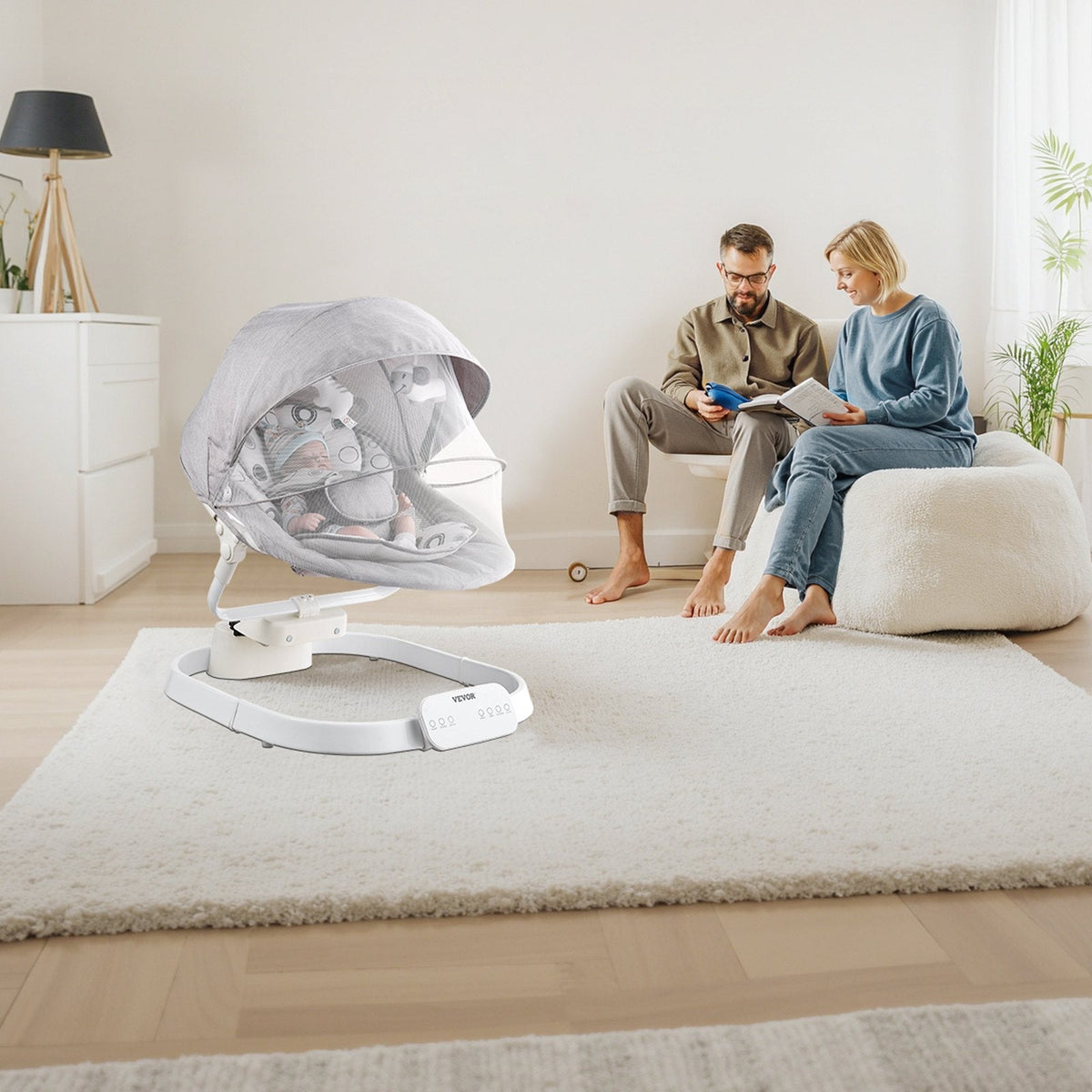 VEVOR Baby Swing, Baby Rocker for Infant with 3 Speeds & 3 Seat