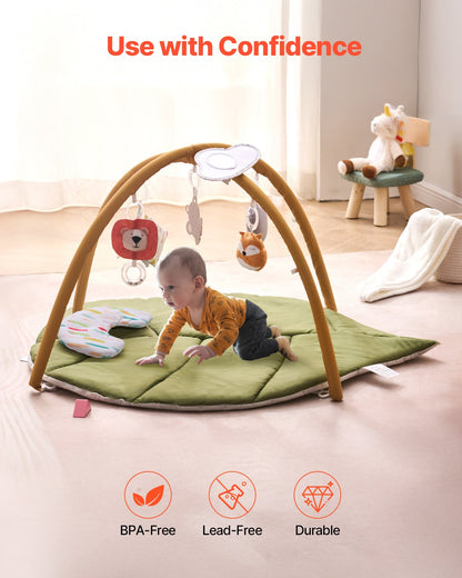 VEVOR Baby Play Gym Mat, Baby Activity Mat with 6 Sensory Toys,