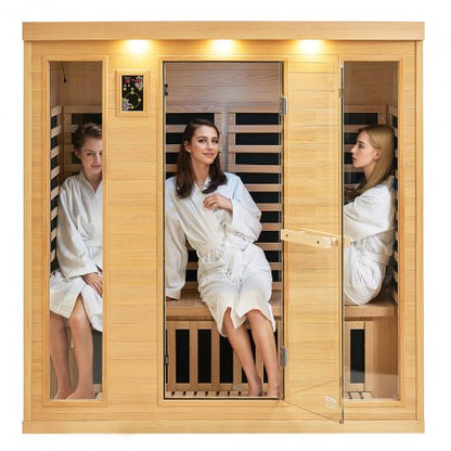 VEVOR Far Infrared Wooden Sauna, Room Home Sauna Spa for 3 to 4