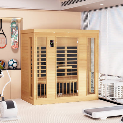 VEVOR Far Infrared Wooden Sauna, Room Home Sauna Spa for 3 to 4